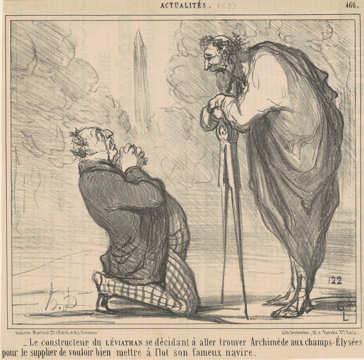 O construtor do Leviatã decidindo... de Honoré Daumier