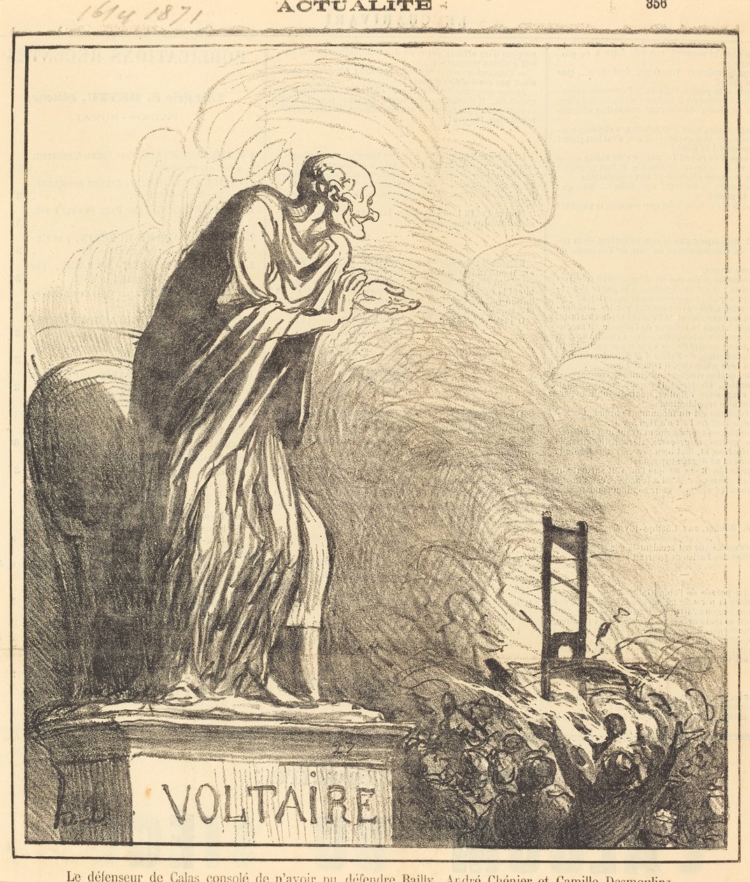 O zagueiro de Calas consolou... de Honoré Daumier