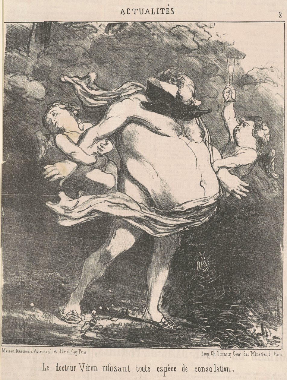 Doutor Véron recusando... consolação de Honoré Daumier