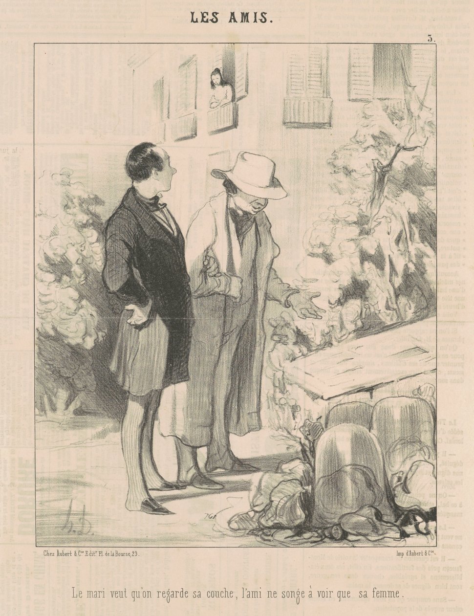 O marido quer que vejamos a fralda dele... de Honoré Daumier