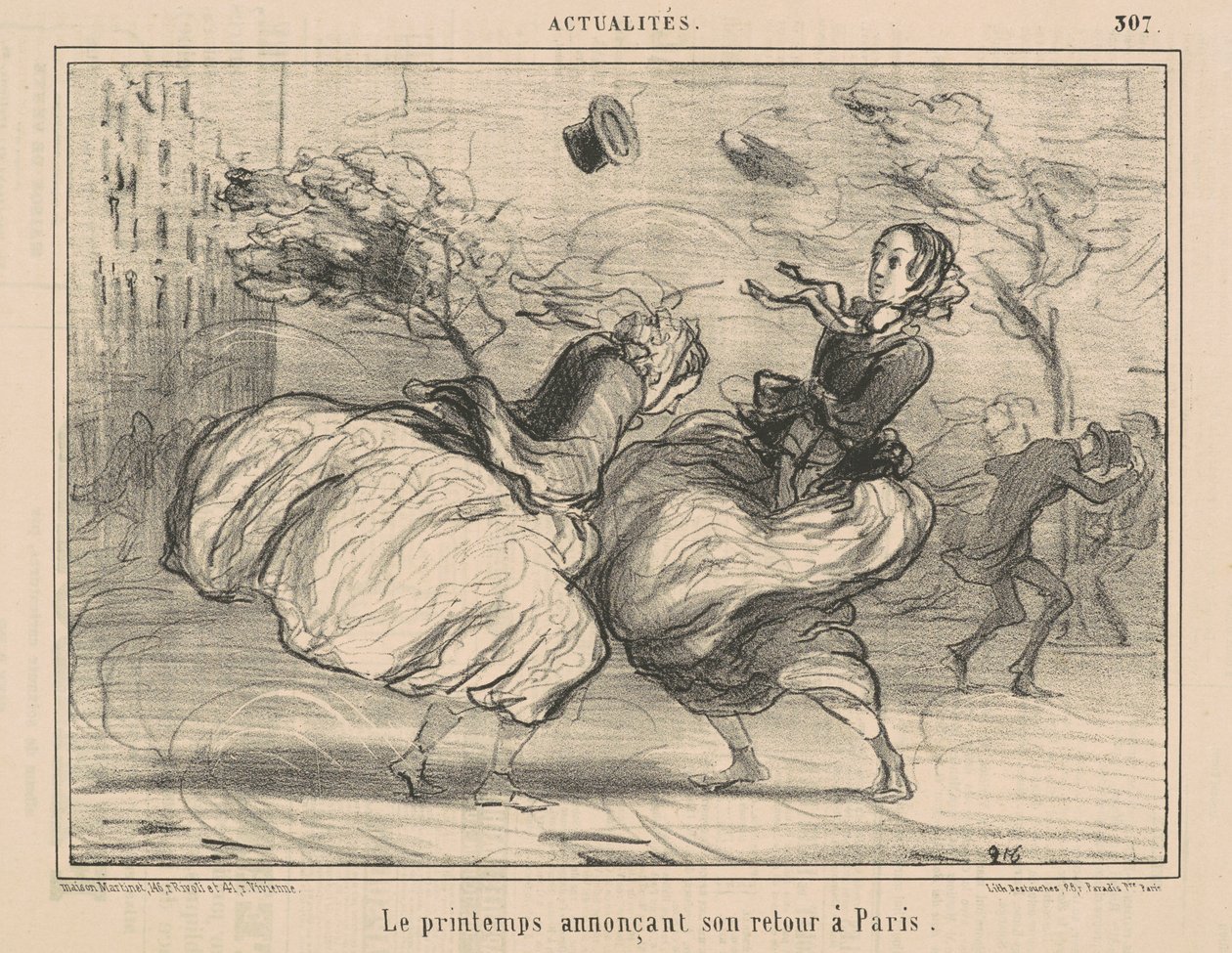 Primavera anunciando seu retorno a Paris de Honoré Daumier
