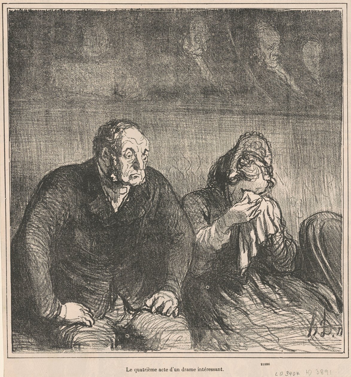 O quarto ato de um drama interessante de Honoré Daumier