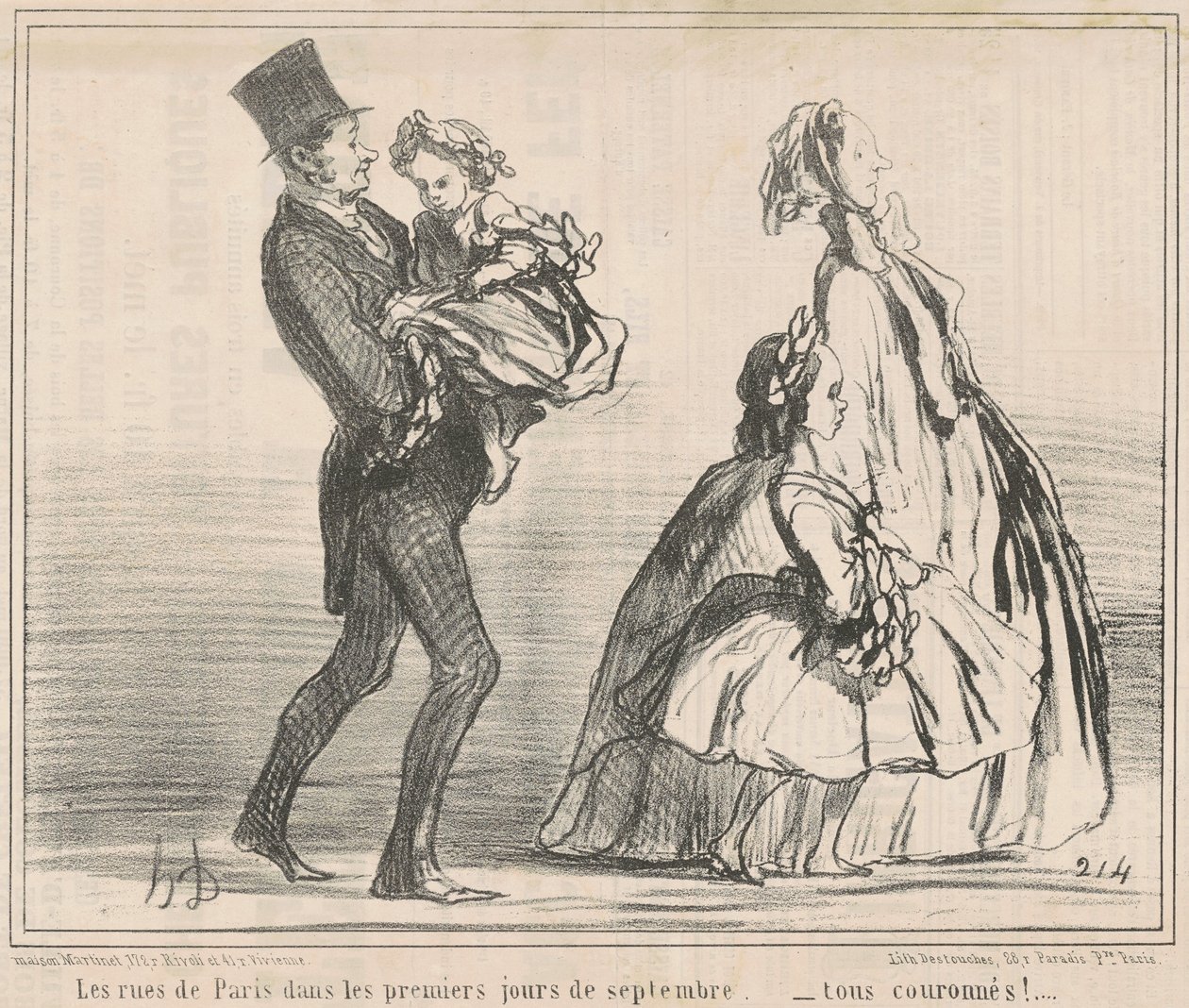 As ruas de Paris nos primeiros dias de setembro... de Honoré Daumier