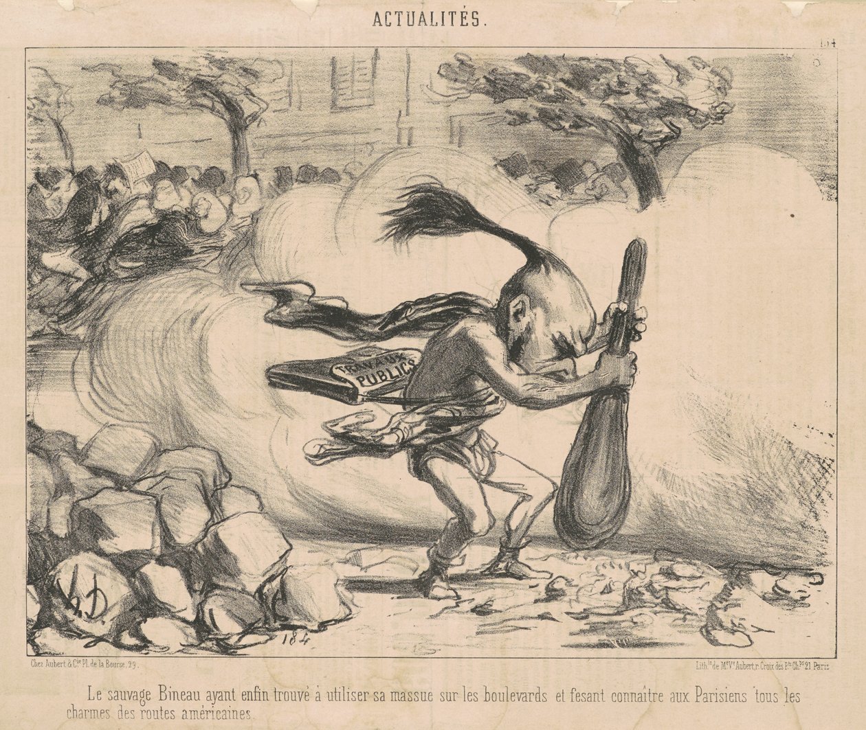 O selvagem Bineau tendo... de Honoré Daumier