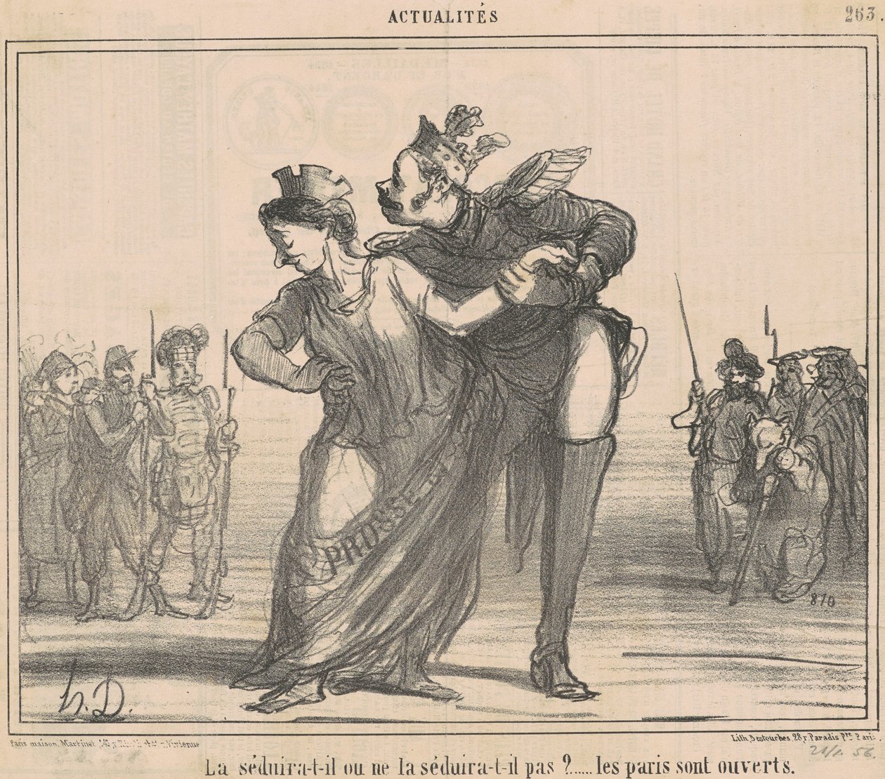 Ele vai seduzi-lo? As apostas estão abertas de Honoré Daumier