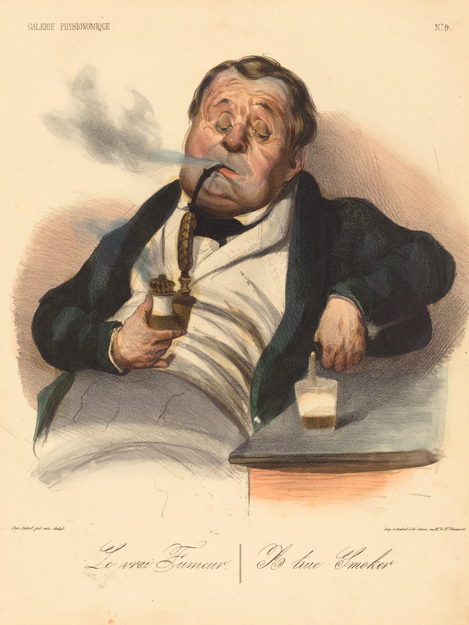 O verdadeiro fumante de Honoré Daumier