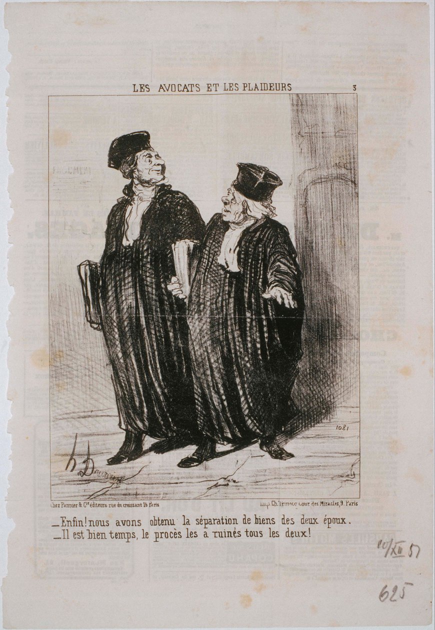 Advogados e litigantes - finalmente! Temos separação quanto à propriedade de Honoré Daumier