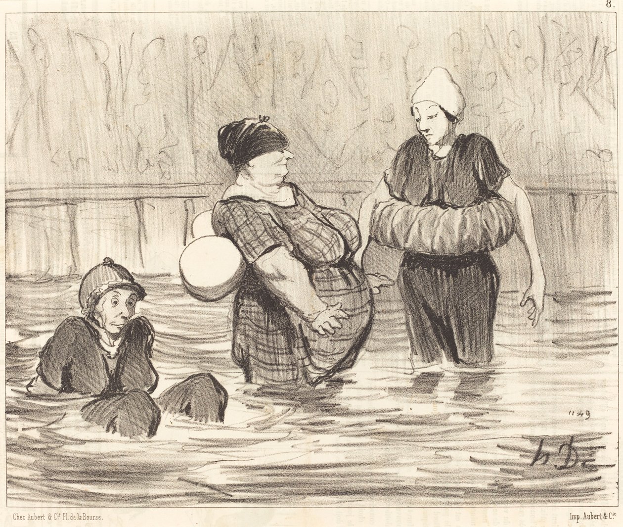Os banhistas cautelosos de Honoré Daumier
