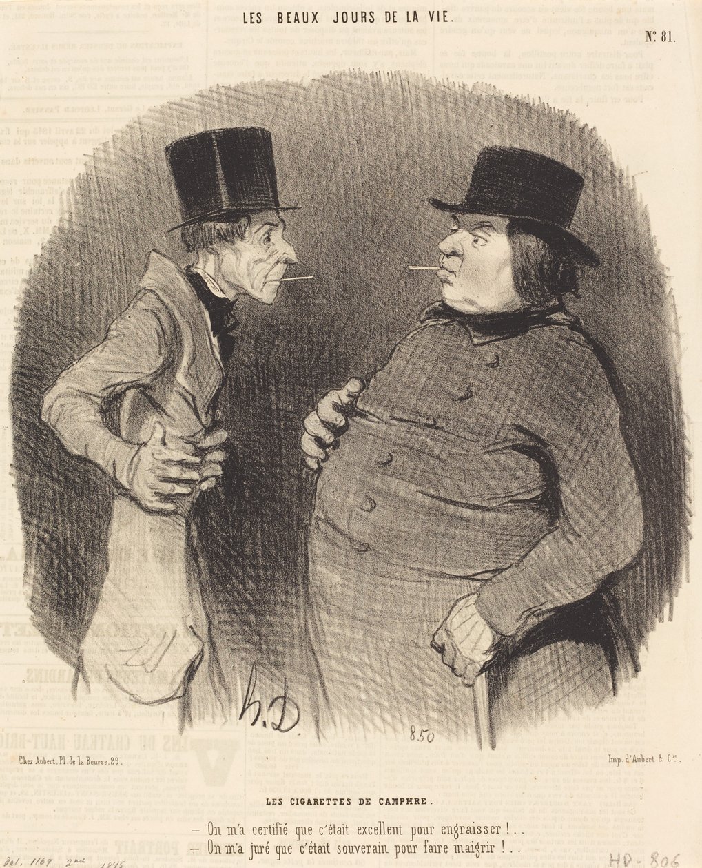 Cigarros de cânfora de Honoré Daumier