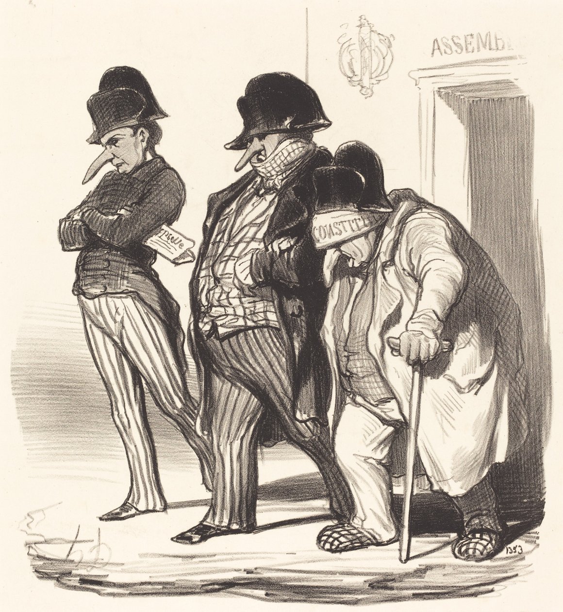Os Diários Napoleônicos deixando a Assembleia Nacional... de Honoré Daumier