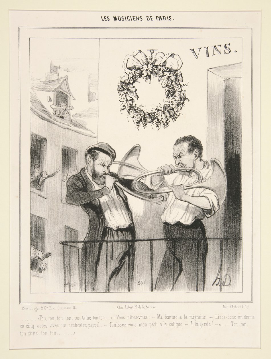 Os músicos de Paris: tom, tom, tom de Honoré Daumier