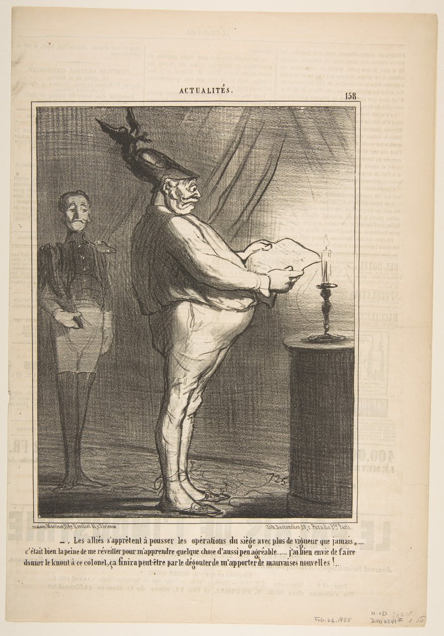 Os aliados estão se preparando para impulsionar as operações de cerco com mais vigor ..., 26 de fevereiro de 1855. de Honoré Daumier