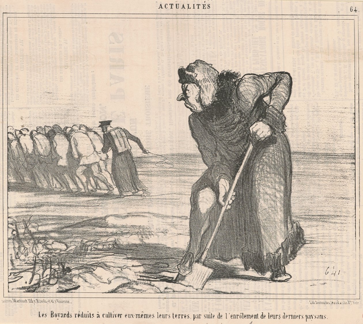Os boiardos reduzidos a cultivar... de Honoré Daumier