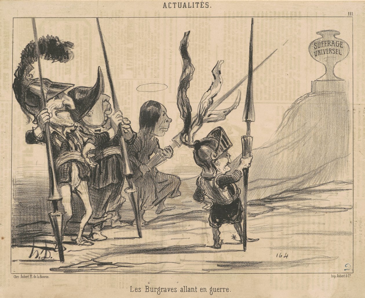 Os burgraves indo para a guerra de Honoré Daumier