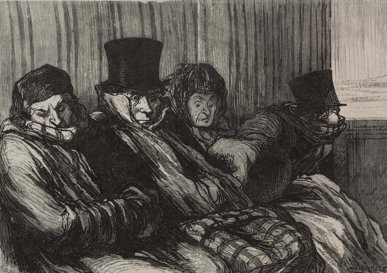 As ferrovias: trem de prazer: dez graus de embotamento e mau humor. de Honoré Daumier