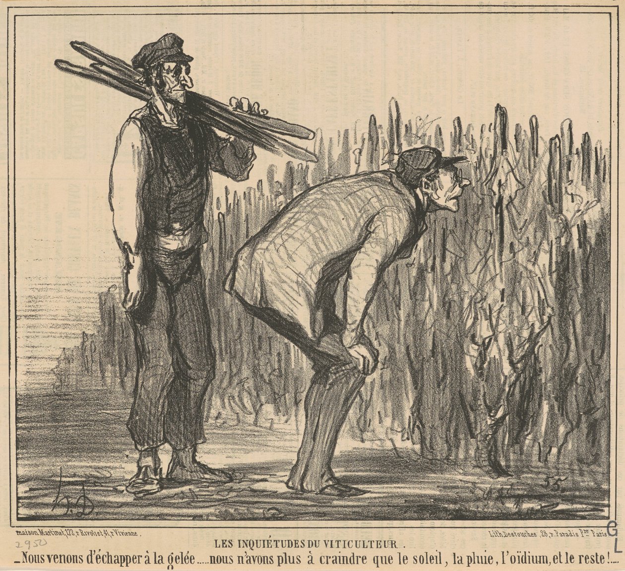 Preocupações do viticultor de Honoré Daumier
