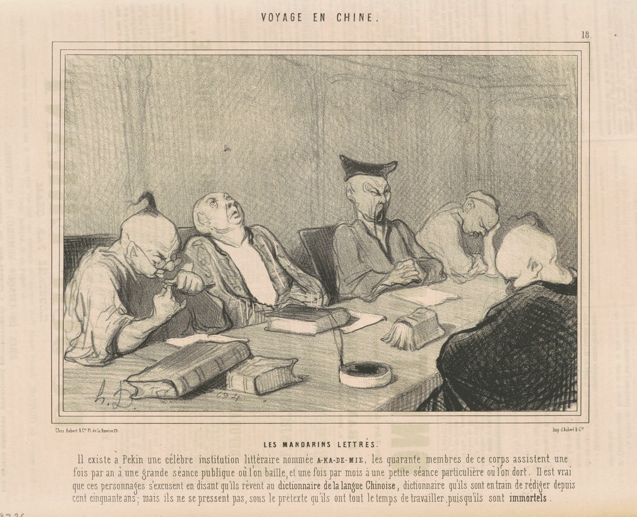 Os mandarins alfabetizados de Honoré Daumier
