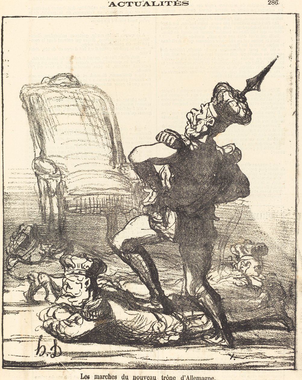 Os passos do novo trono da Alemanha de Honoré Daumier