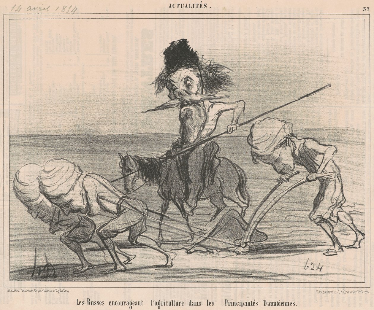 Russos incentivando a agricultura de Honoré Daumier