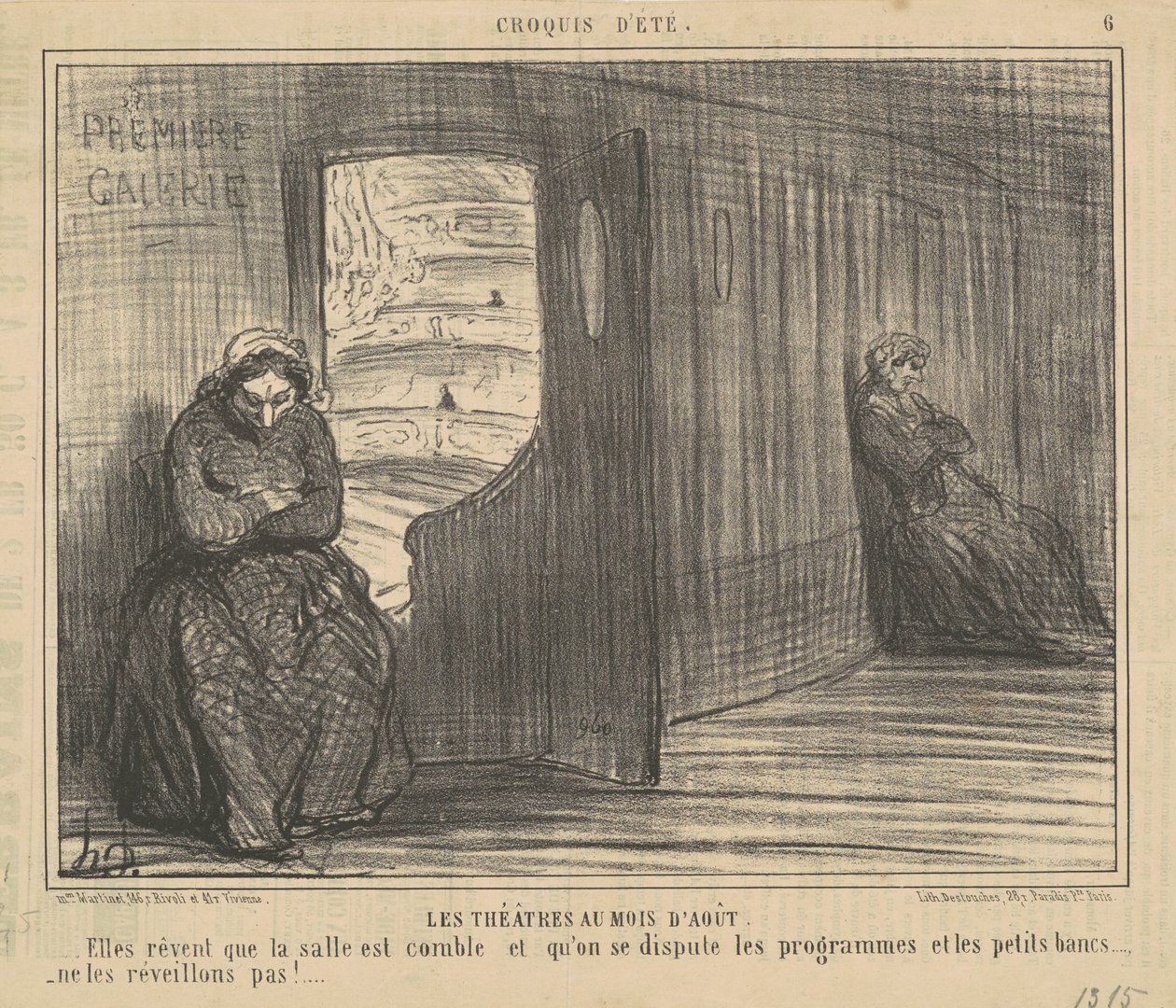 Teatros em agosto de Honoré Daumier