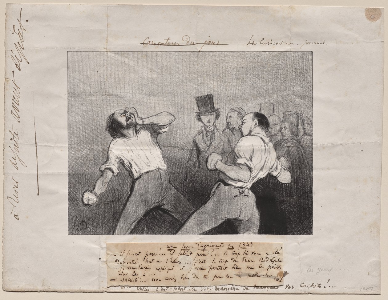 Lição de compreensão em 1843 de Honoré Daumier