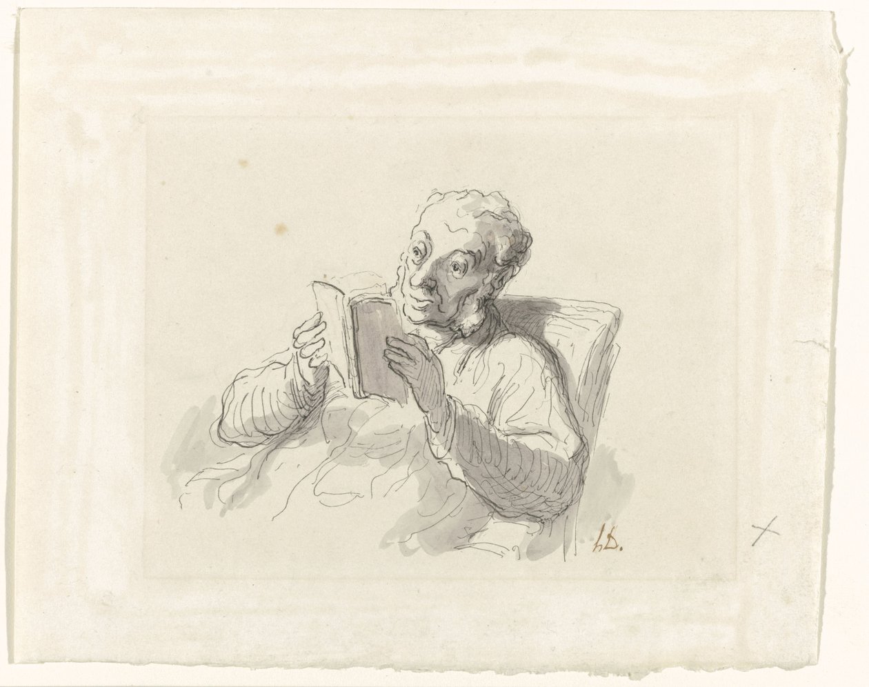 Homem de Leitura de Honoré Daumier
