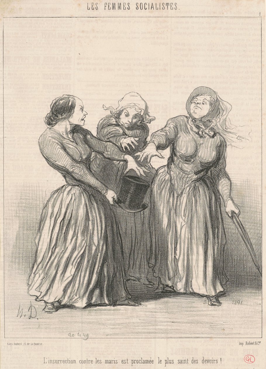 A revolta contra os maridos... de Honoré Daumier