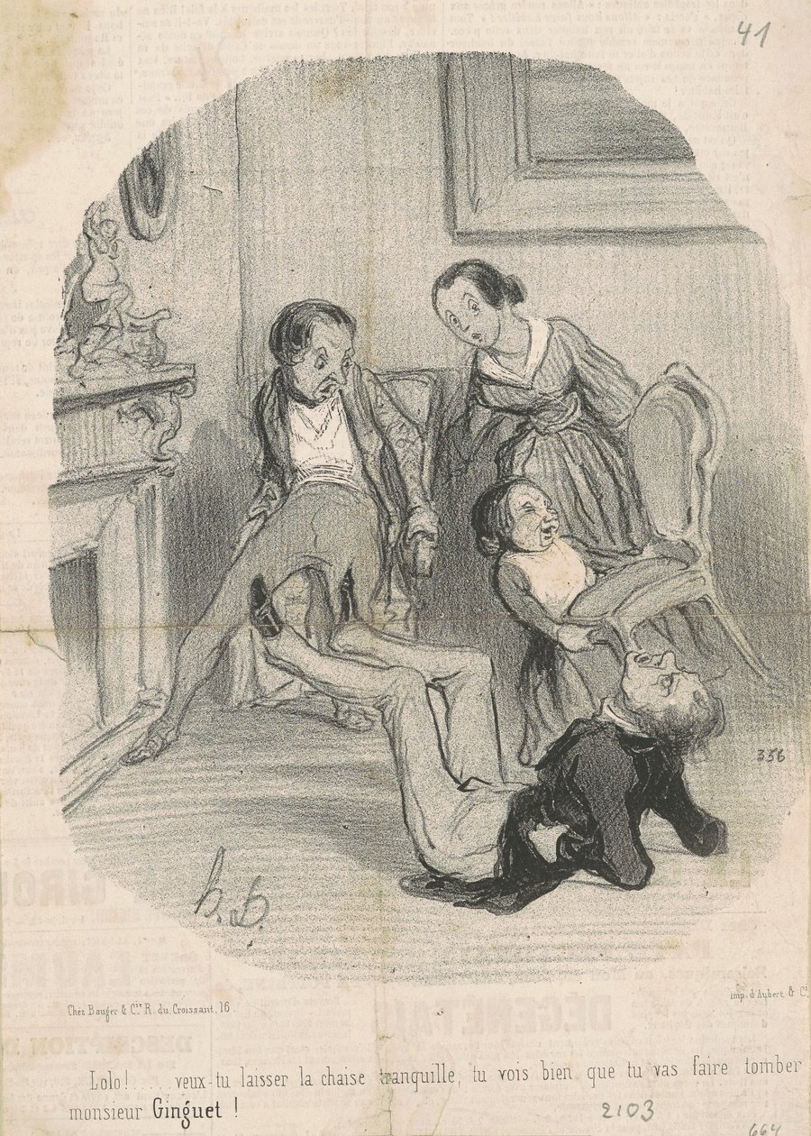 Lolo!...você gostaria de deixar a cadeira sozinha... de Honoré Daumier