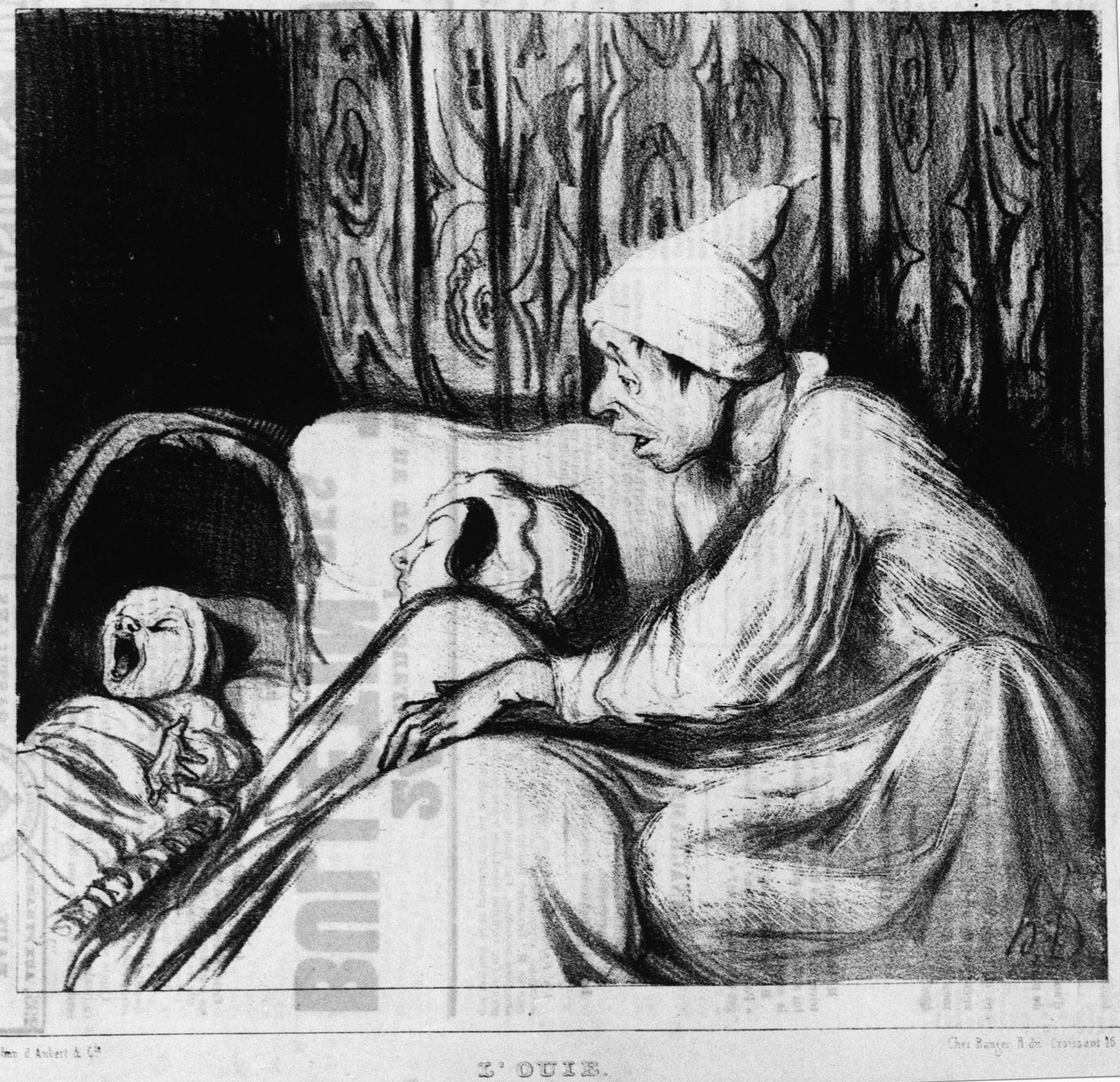 Audição: série sobre os cinco sentidos, por Honore Daumier (1808-1879). "Charivari" de Honoré Daumier