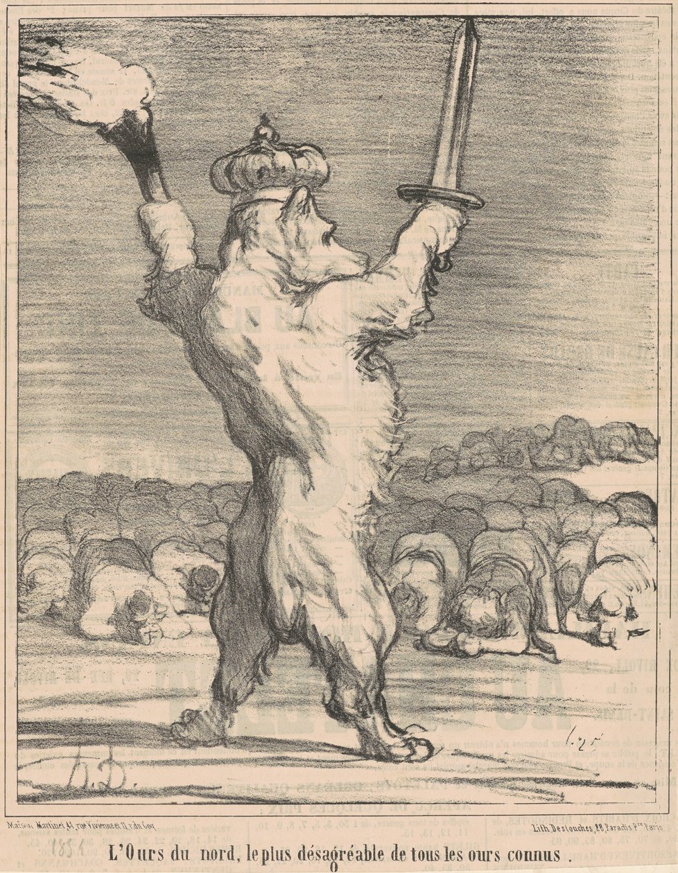 O urso do norte, o mais desagradável de todos os ursos conhecidos de Honoré Daumier