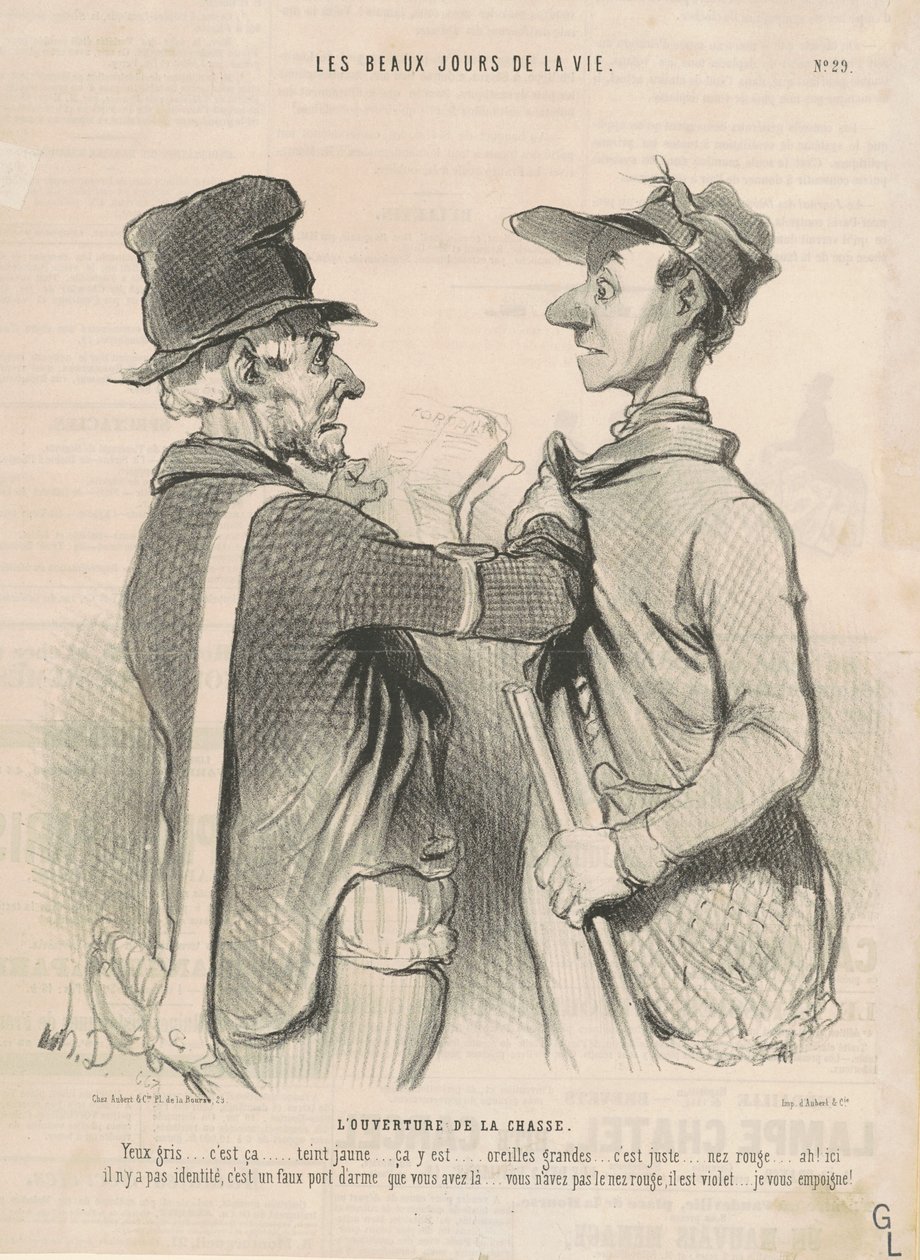A abertura da caça de Honoré Daumier