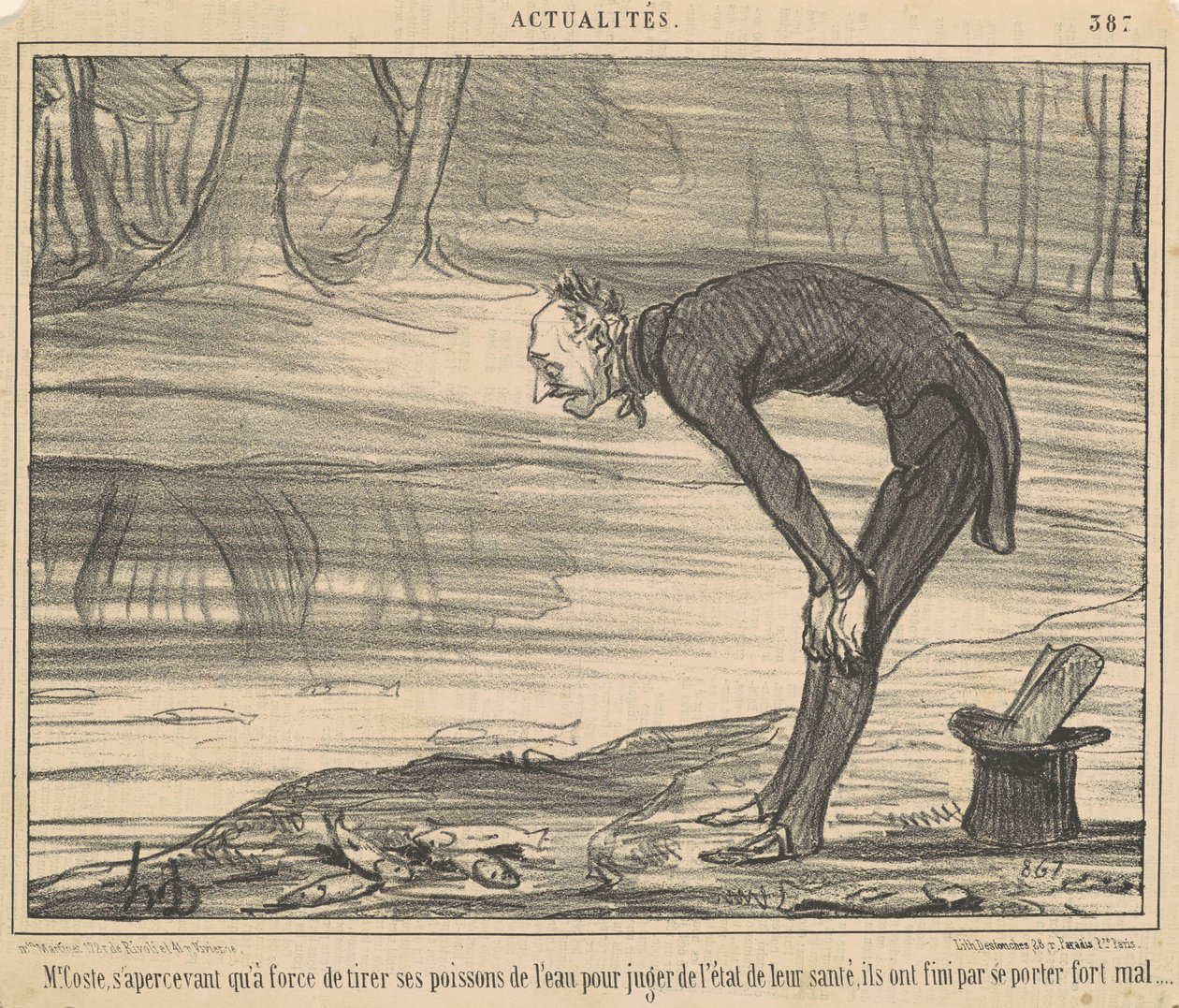 M. Coste, percebendo que por força de tiro de Honoré Daumier