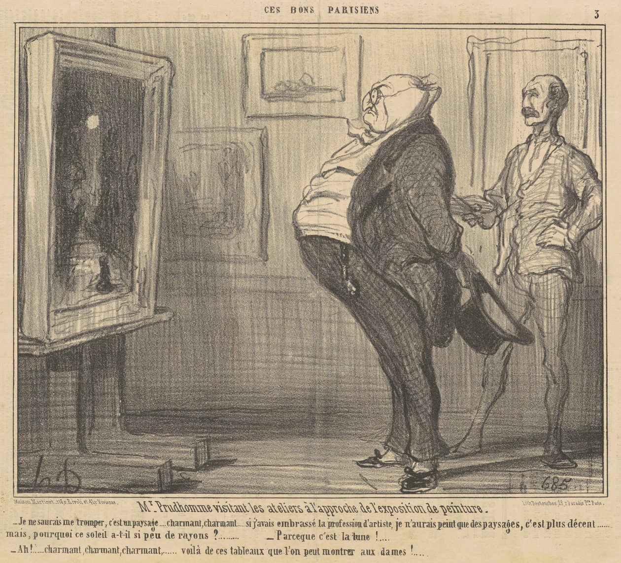 Sr. Prudhomme visitando as oficinas... de Honoré Daumier