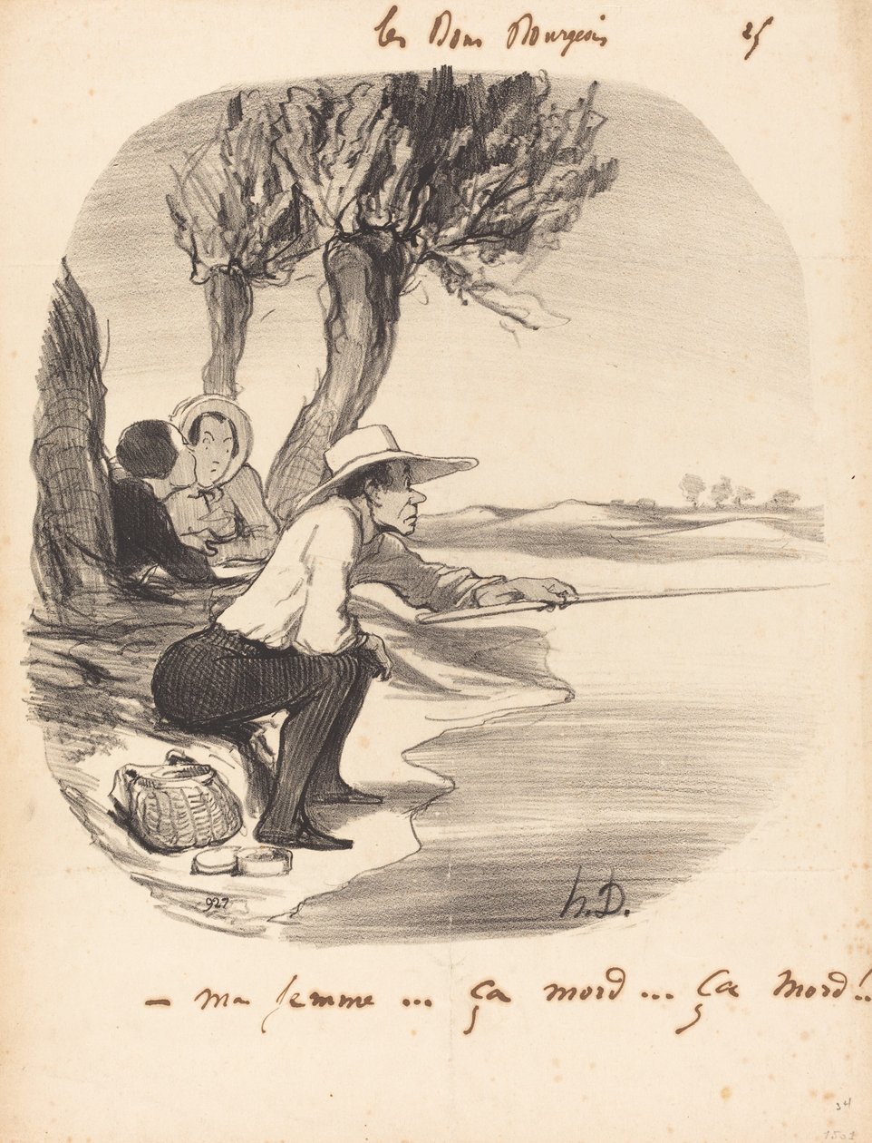 Ma femme... ça mord... ça mord! de Honoré Daumier