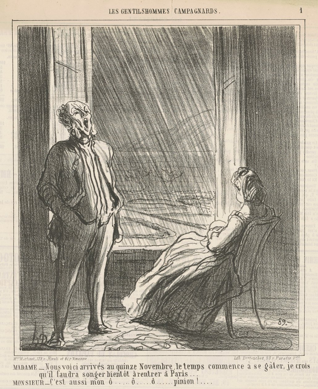 Senhora... Aqui estamos... no dia quinze de novembro de Honoré Daumier