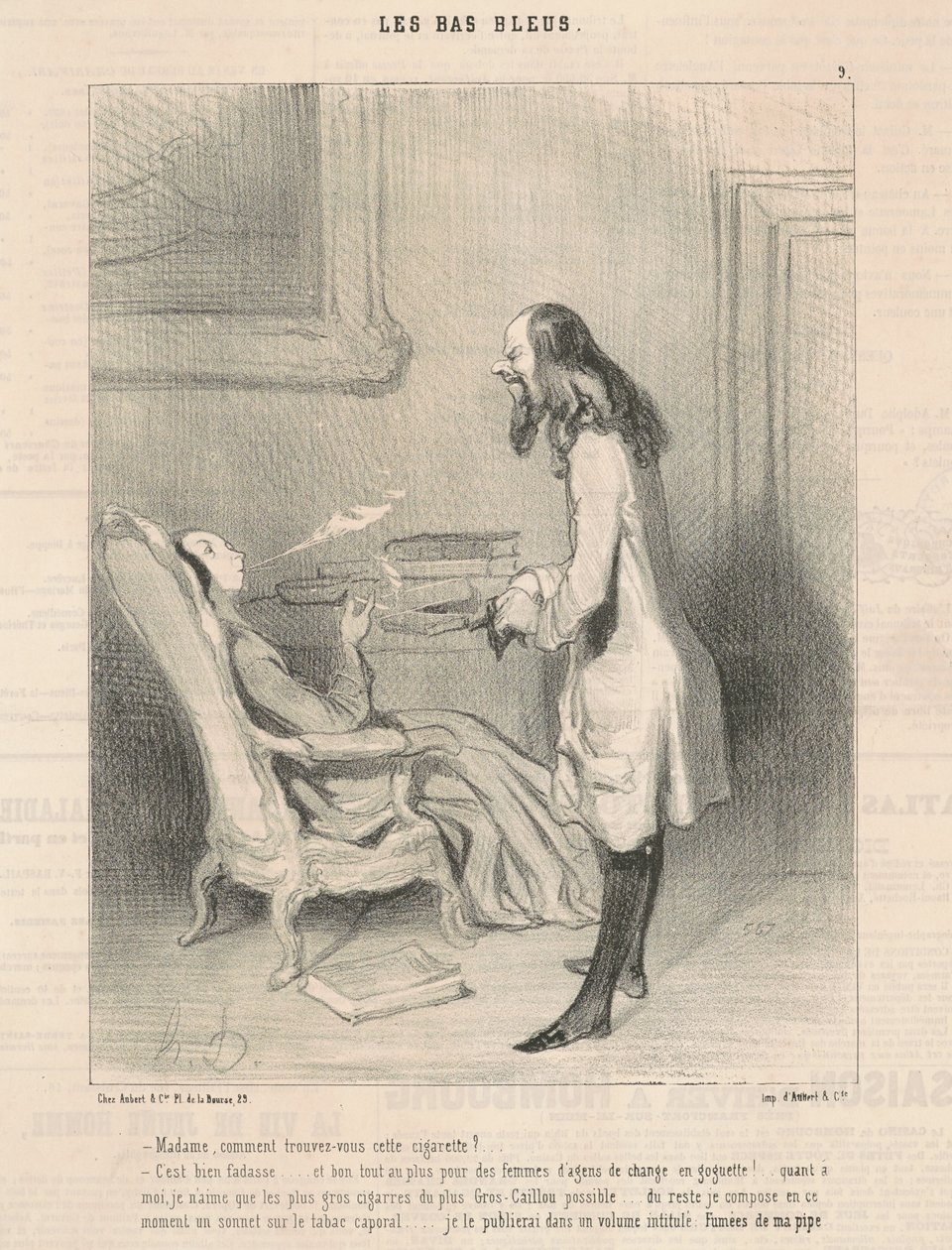 Senhora, gosta deste cigarro? de Honoré Daumier