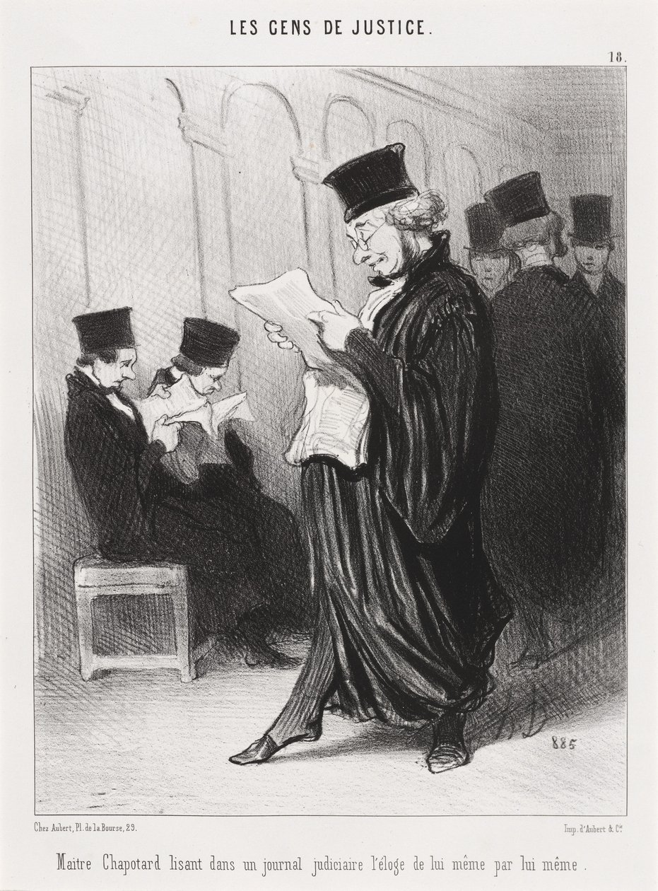 Maitre Chapotard lendo... o elogio de si mesmo... de Honoré Daumier
