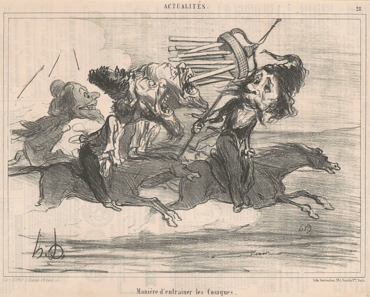 Como treinar os cossacos de Honoré Daumier
