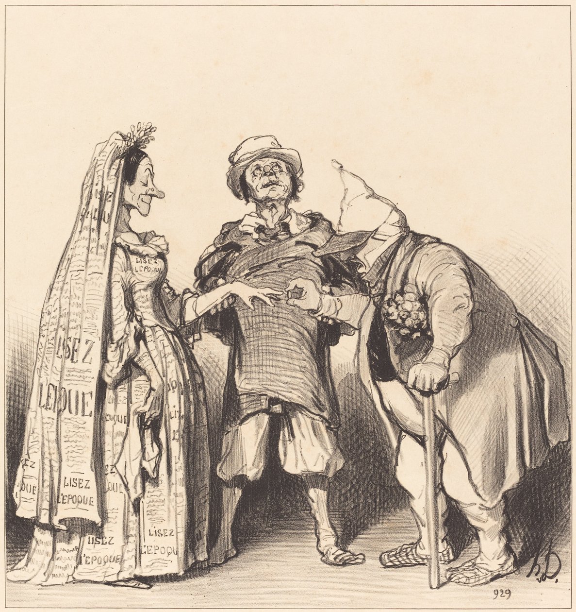 O casamento do tempo e o constitucional de Honoré Daumier