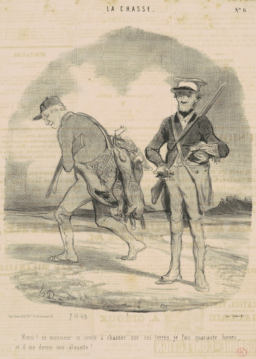 Obrigado! Este senhor me convida para caçar... de Honoré Daumier