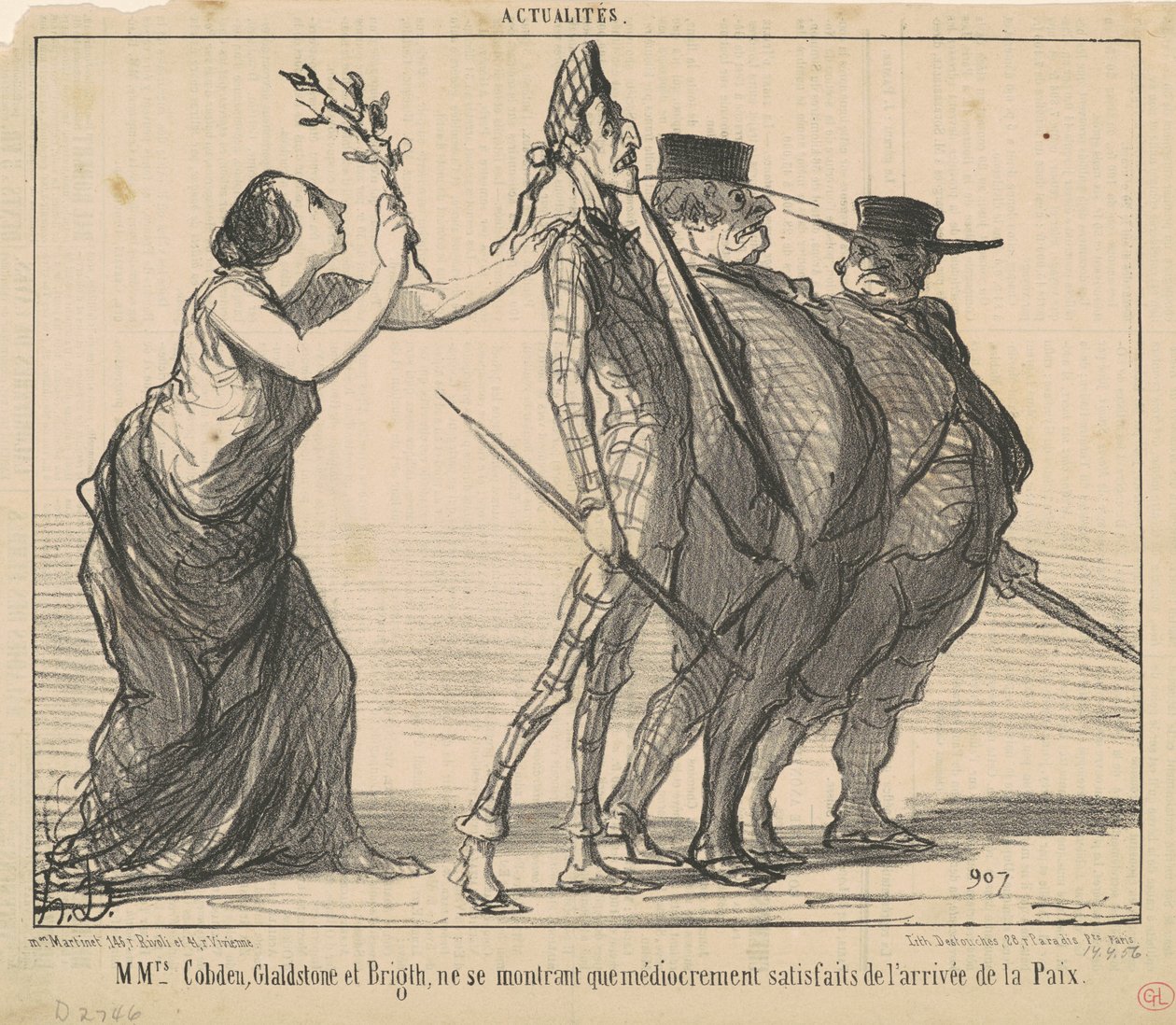 Srs. Cobden, Gladstone e Bright... de Honoré Daumier