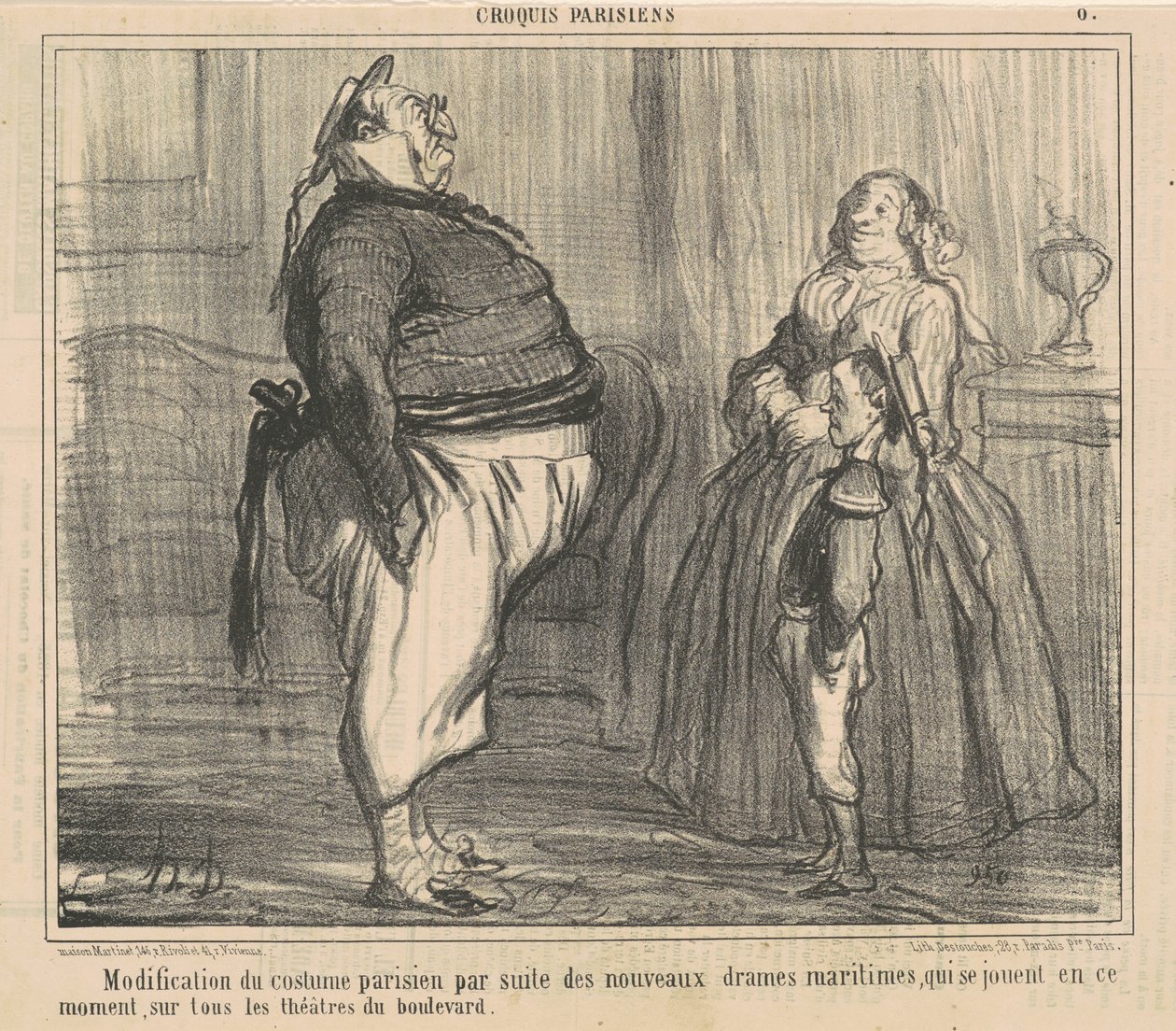 Modificação do traje parisiense... de Honoré Daumier