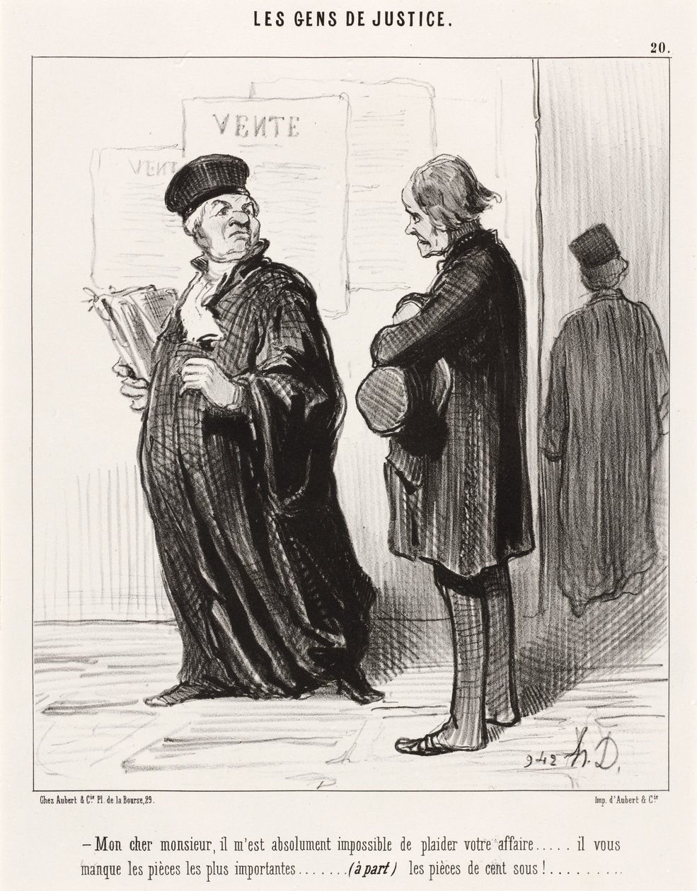 Mon cher monsieur... impossível de plaider votre affaire de Honoré Daumier