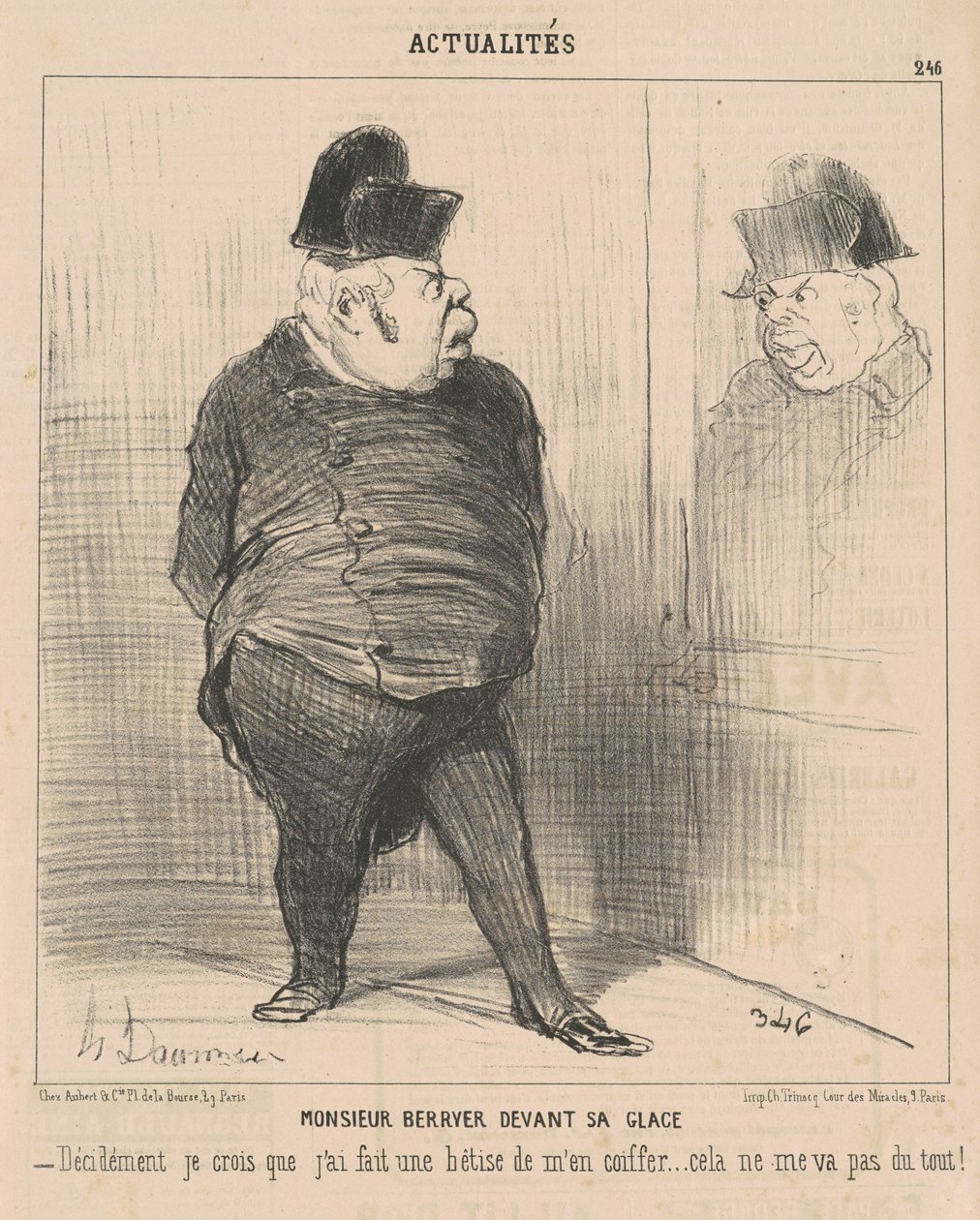 Sr. Berryer na frente de seu espelho... de Honoré Daumier