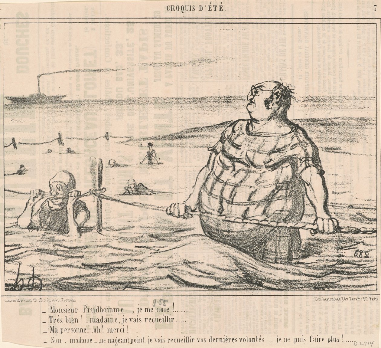 Monsieur Prudhomme... Estou me afogando! ... de Honoré Daumier