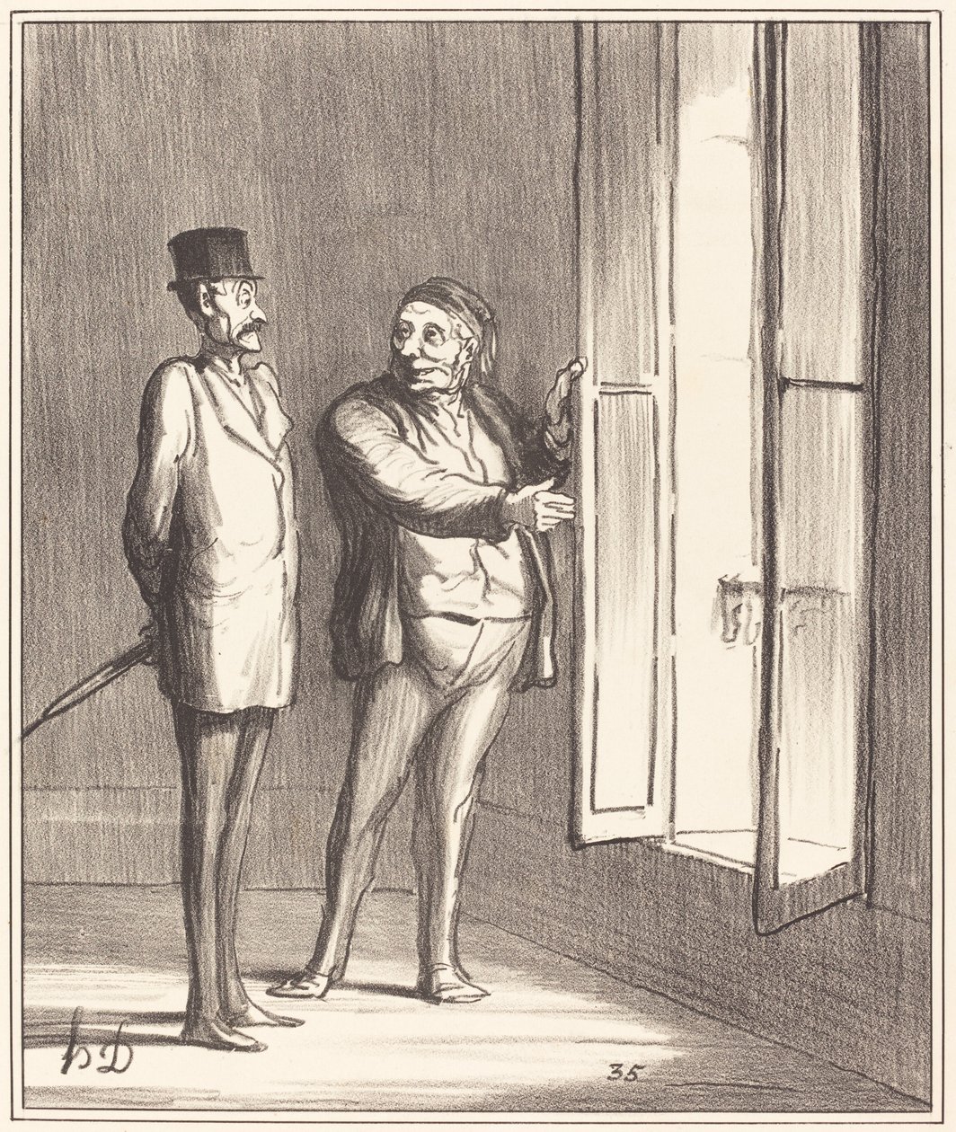 O senhor vai ficar bem aqui... de Honoré Daumier