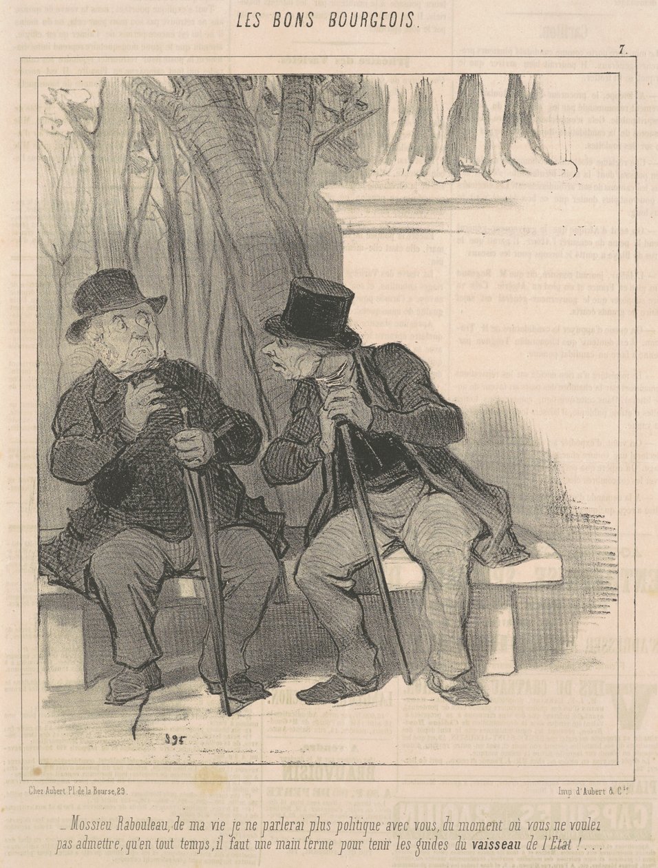Mossieu Rabourdeau ... não vou mais falar de política com você .. de Honoré Daumier