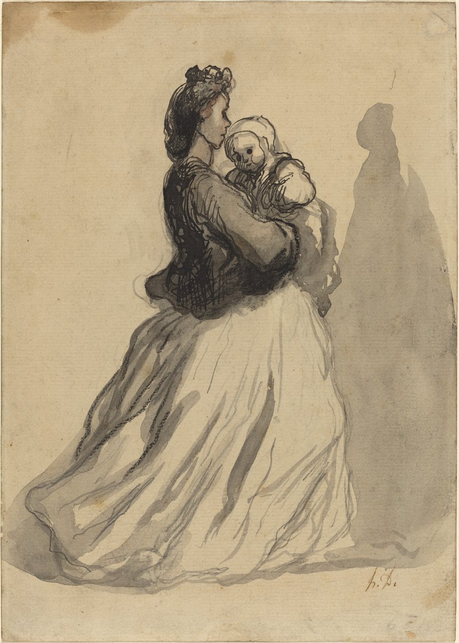 Mãe e bebê de Honoré Daumier
