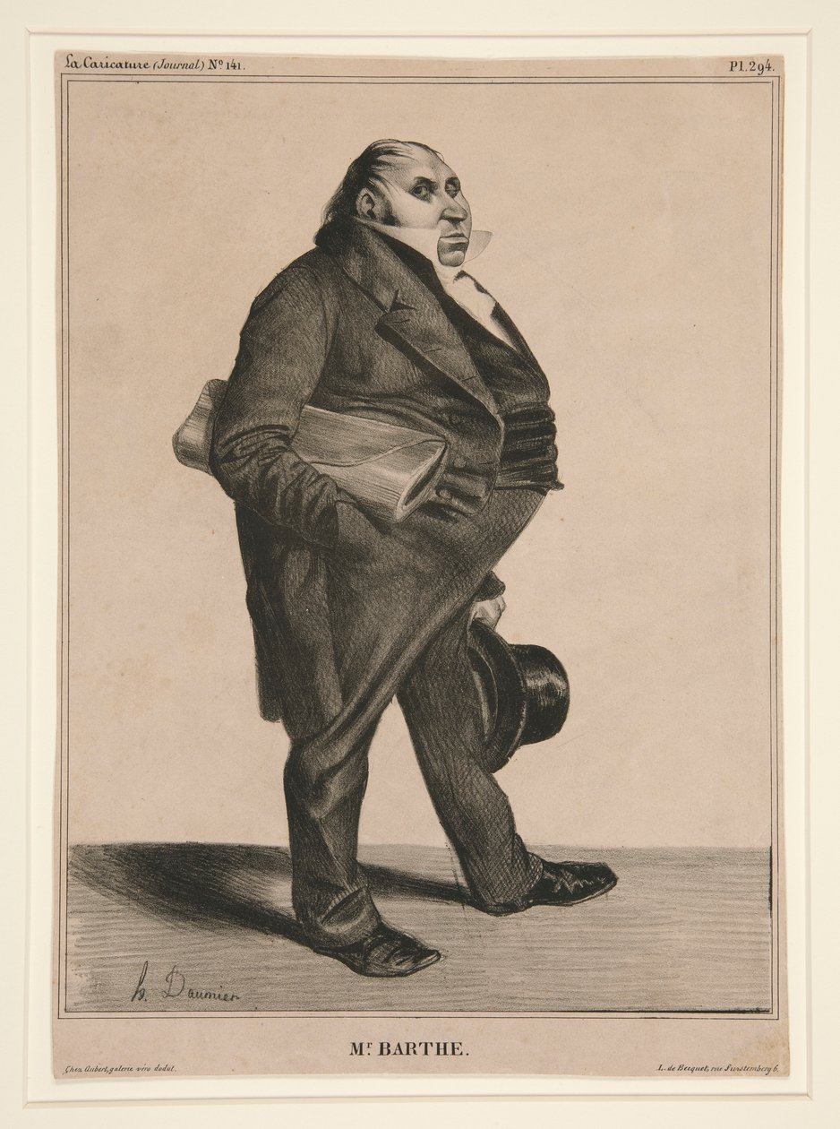 Mr. Barthe, pl. 294 da série C?l?brit? de la Caricature (Caricatura de Honoré Daumier