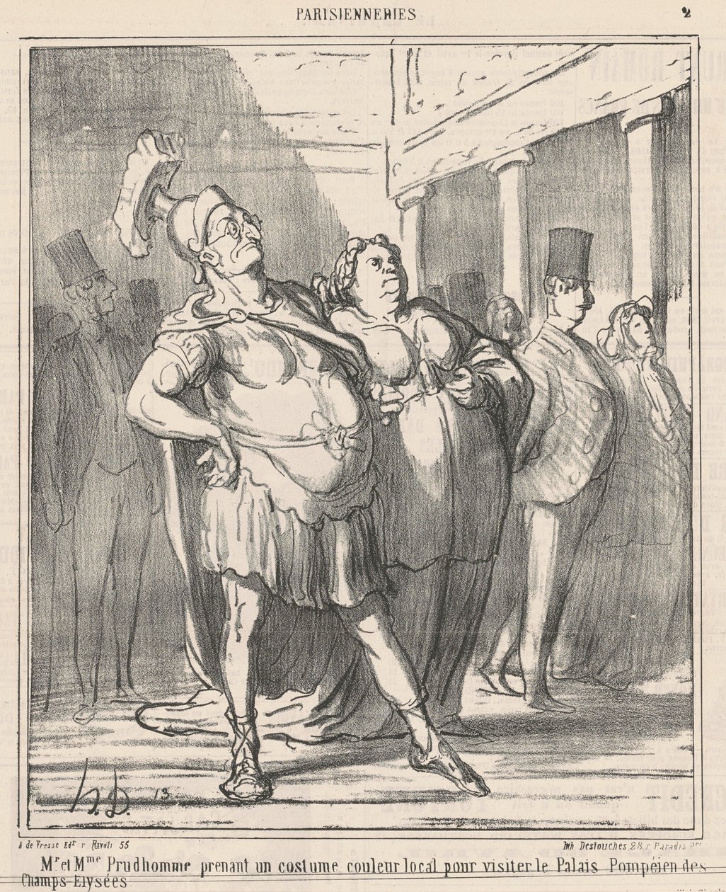 Sr. e Sra. Prudhomme tomando um... de Honoré Daumier